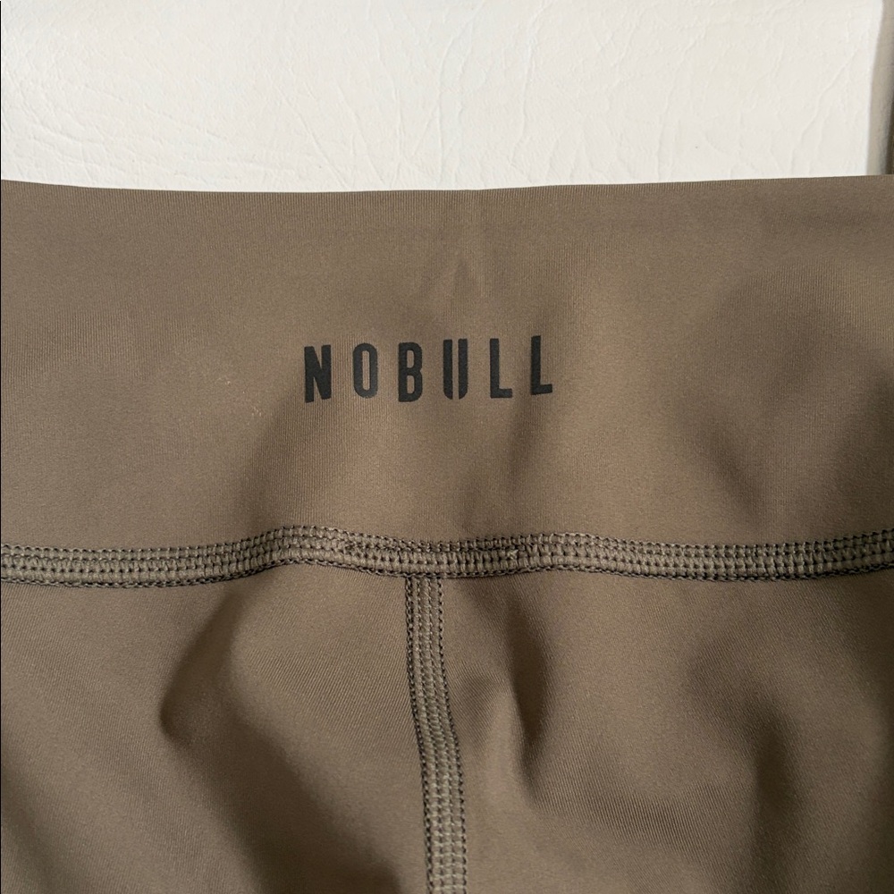 NOBULL Leggings Crop 21” Leggings Pockets Olive Green Size Small - Picture 3 of 11